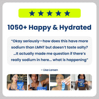 Rally Bear reviews graphic with a five-star rating banner, 1050+ Happy & Hydrated, a customer quote, and video thumbnails of customers holding Rally Bear bottles - all