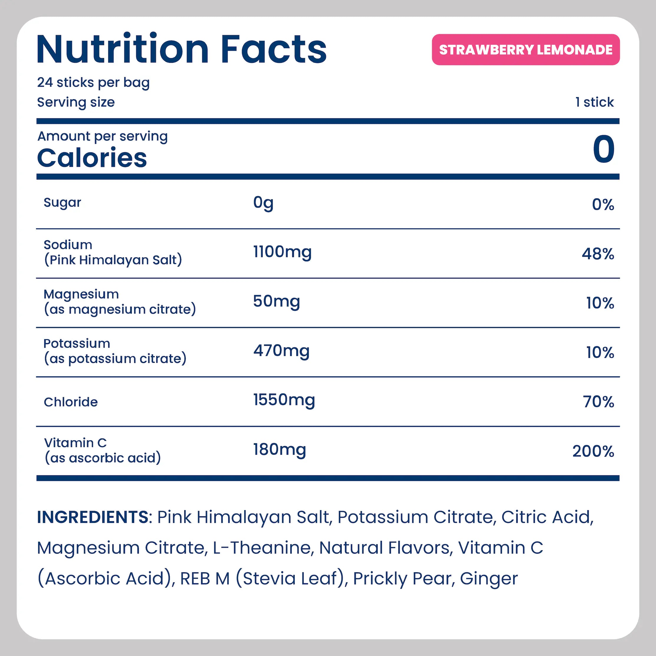 Try Before You Buy starter pack with 24 sticks of strawberry lemonade flavor nutrition facts - strawberry_lemonade